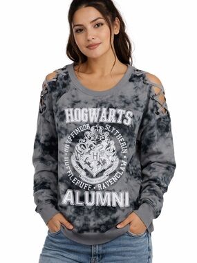 Harry Potter Hogwarts Alumni Tie Dye Lace Up Sweatshirt S